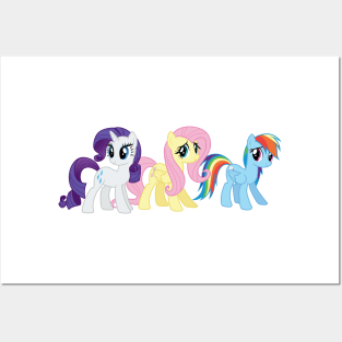 Rarity, Fluttershy, and Rainbow Dash Posters and Art